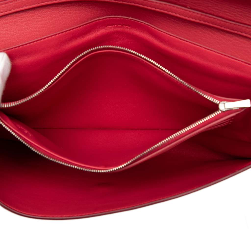 Celine Leather Folded Clutch On Strap Red Leather Good condition - Model View