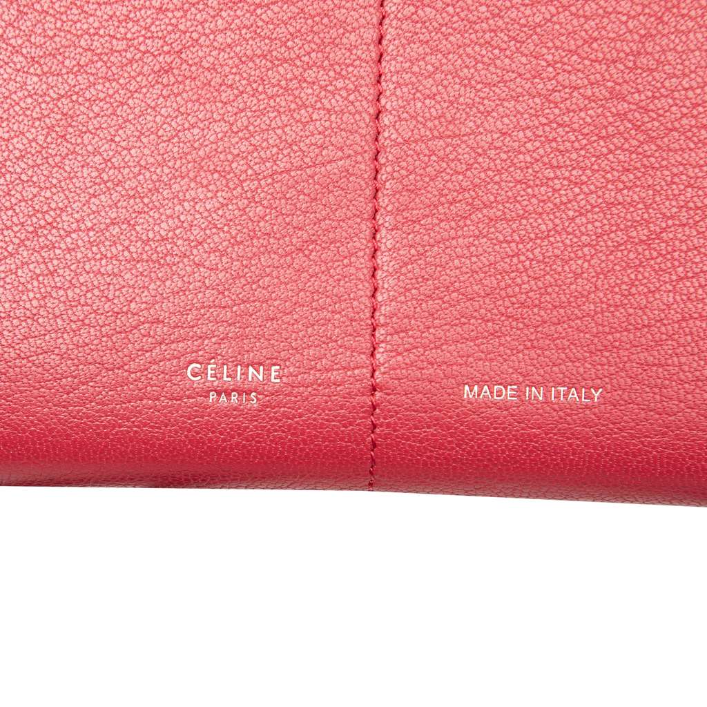Celine Leather Folded Clutch On Strap Red Leather Good condition - Box View