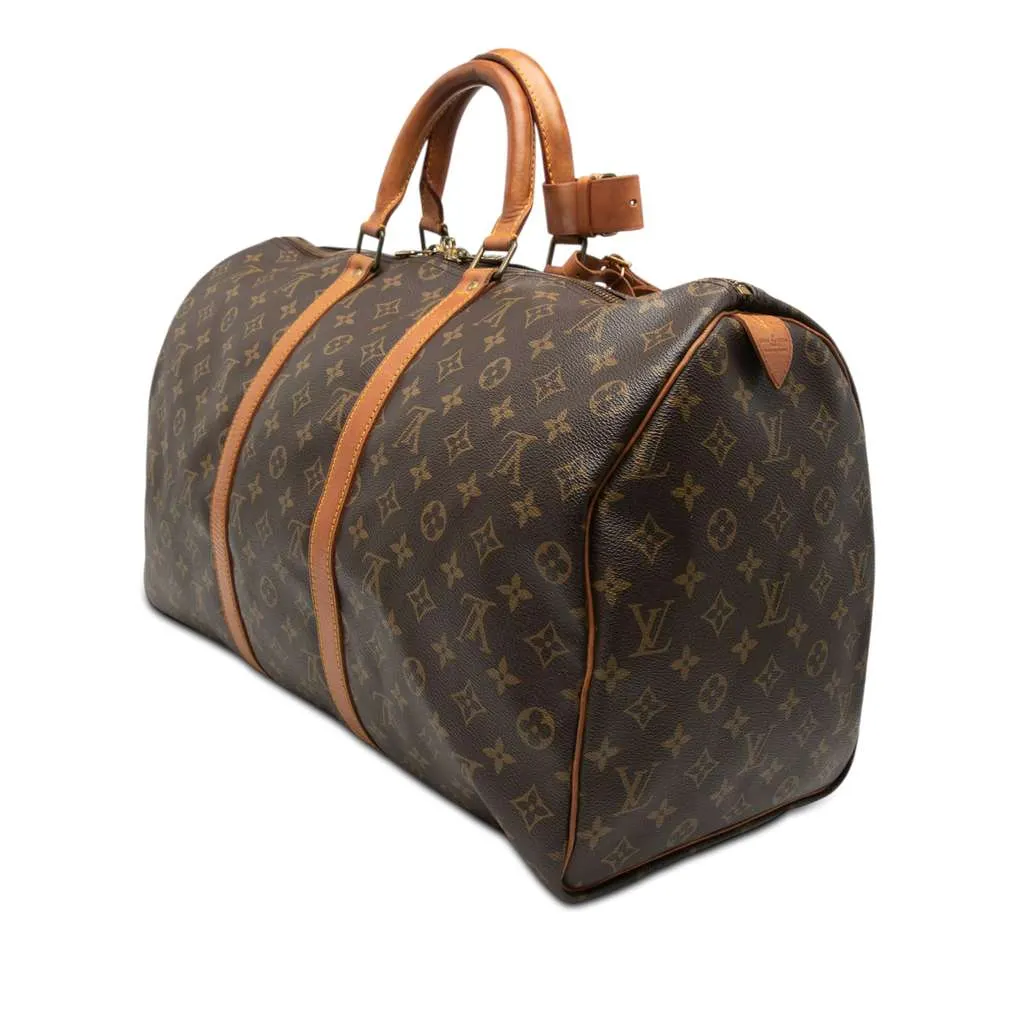 Louis Vuitton Monogram Keepall 50 Brown Good - Back View