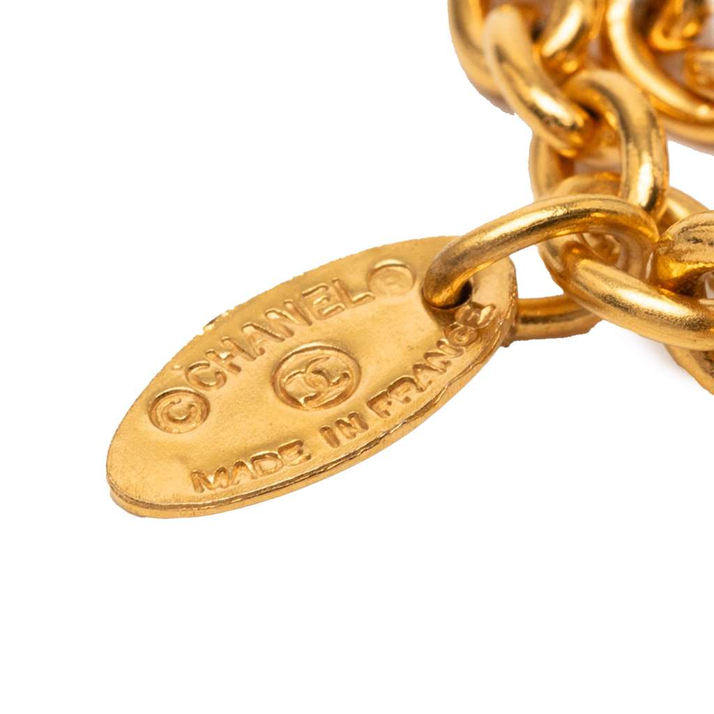 Chanel Gold Plated Cut Out Logo Pendant Necklace Gold Metal Good condition - Inside View
