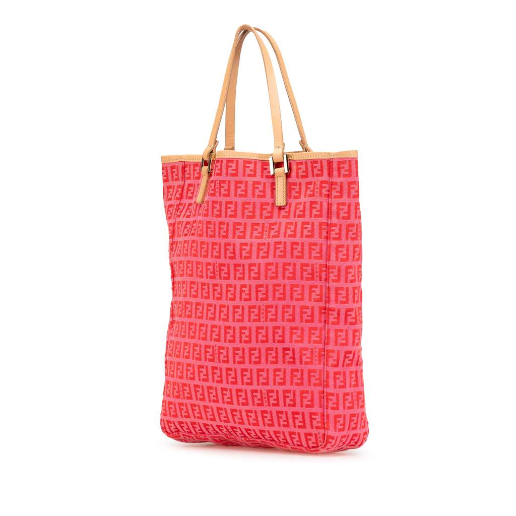 Fendi Zucchino Canvas Tote Pink Canvas Good condition - Back View