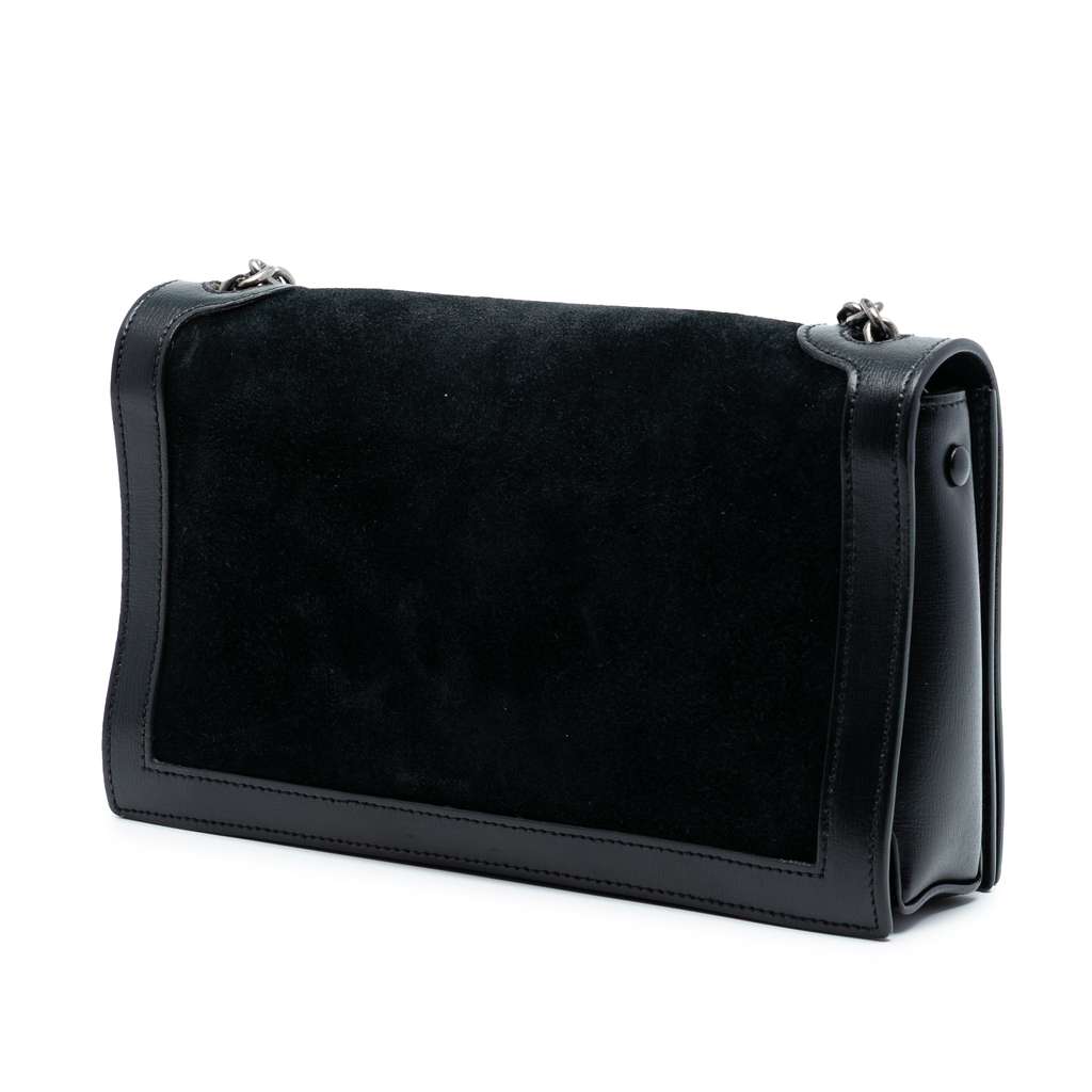 Saint Laurent Suede Monogram Book Bag Black Leather Good condition - Back View