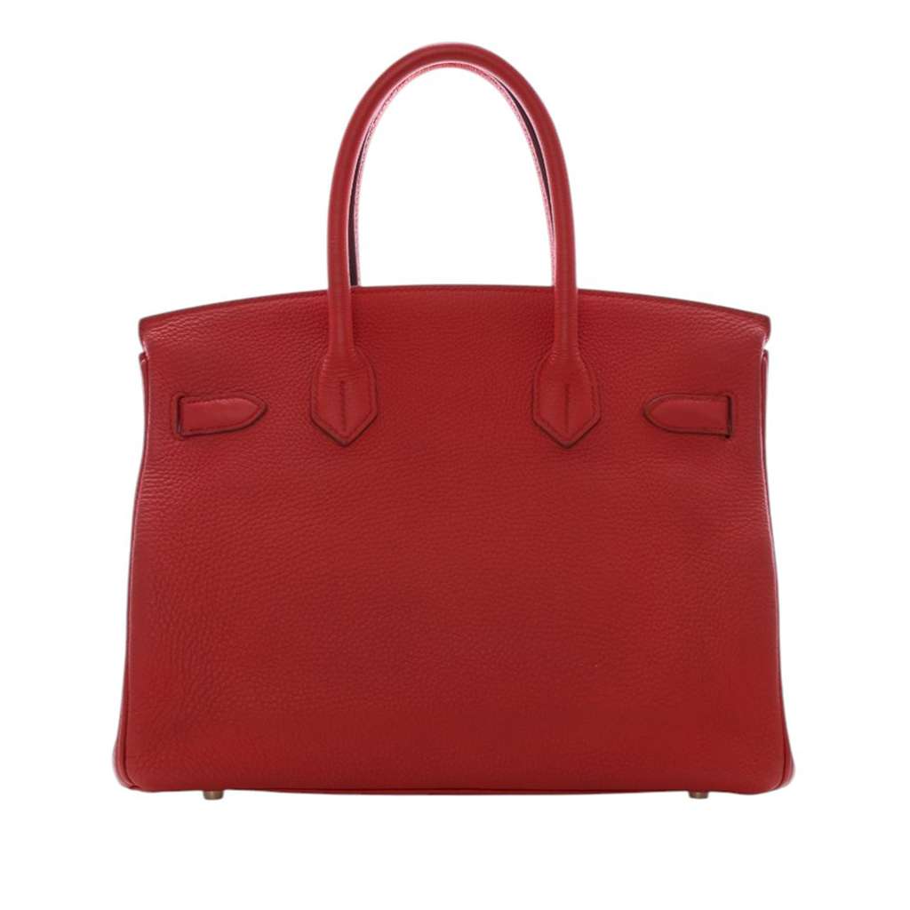 Hermès Togo Birkin Retourne 30 Red Leather Good condition - Back View