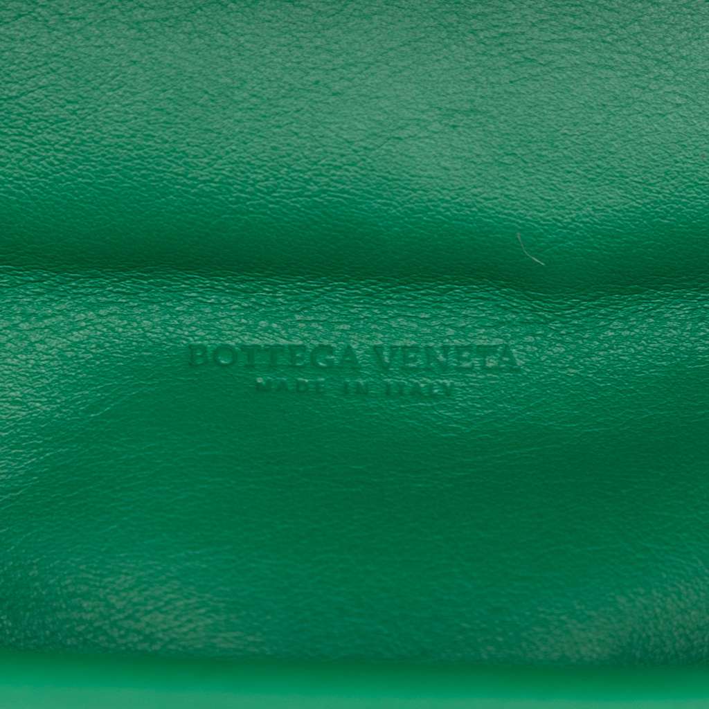 Bottega Veneta Lambskin Belt Chain Pouch Green Leather Good condition - Box View