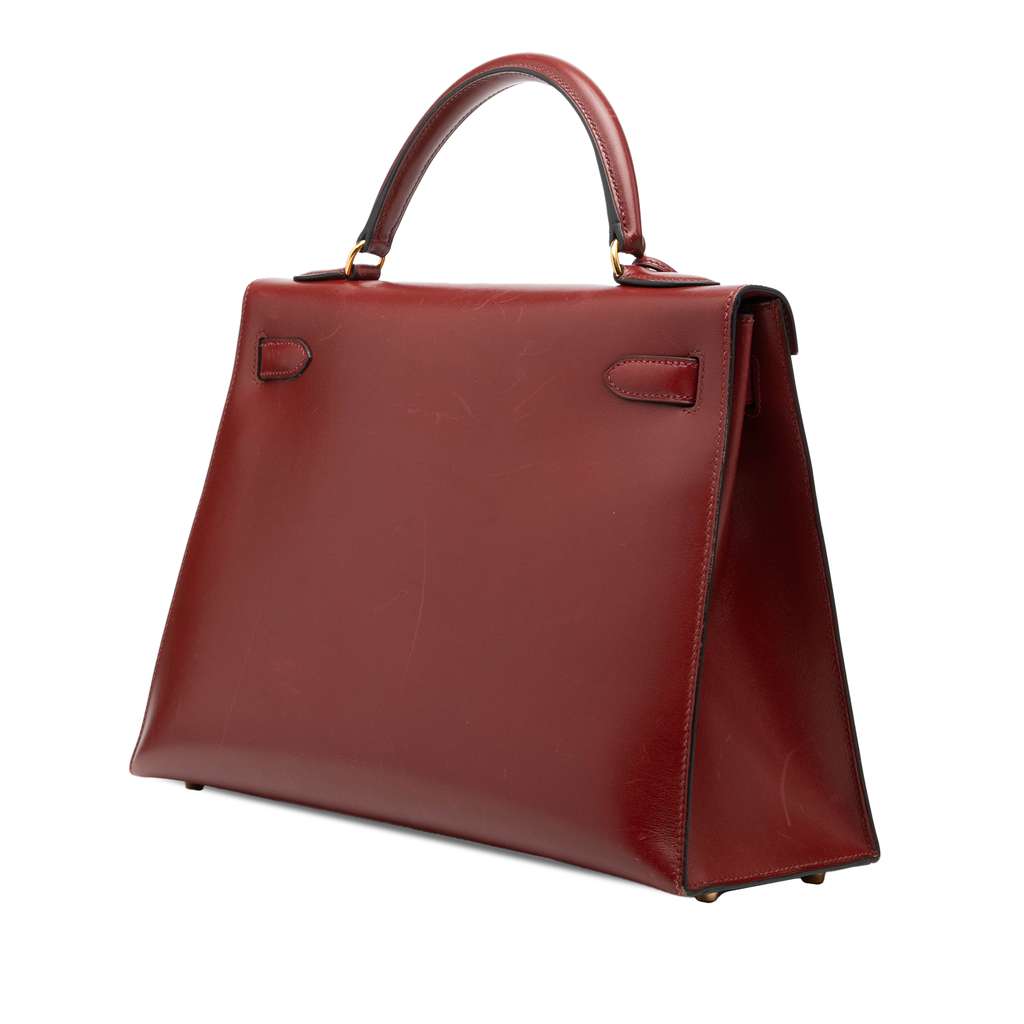 Hermès Box Calf Kelly Retourne 32 Red Leather Good condition - Back View