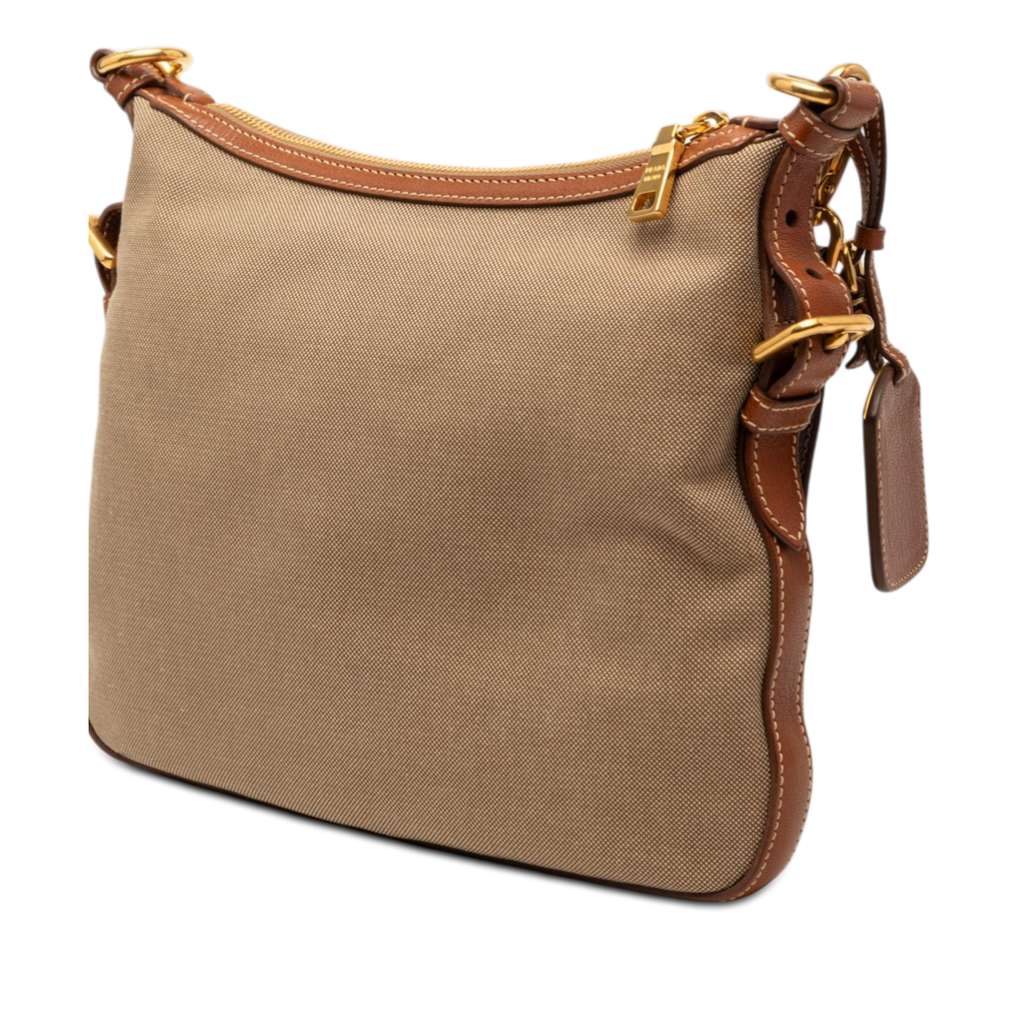 Prada Canvas Canapa Logo Crossbody Brown Canvas Good condition - Back View