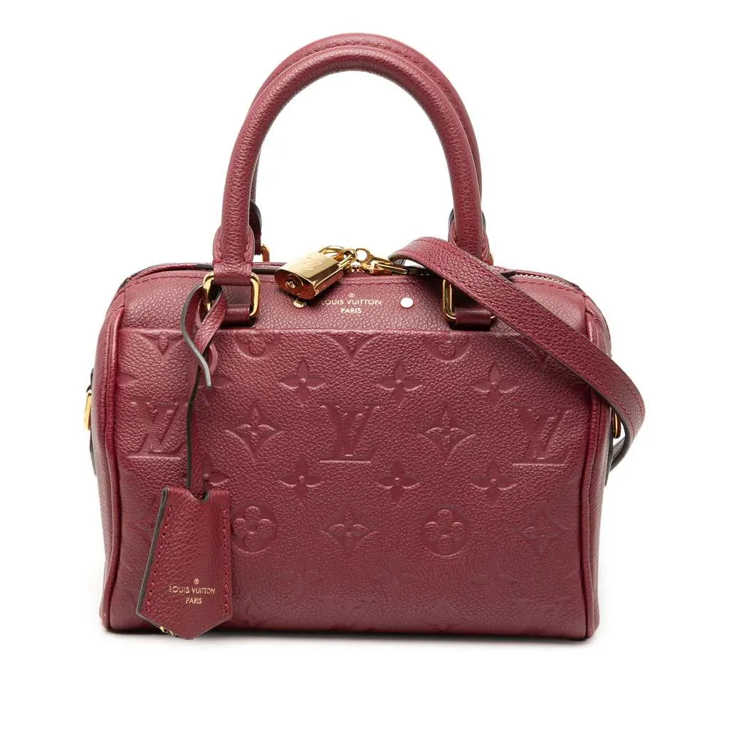 Louis Vuitton Monogram Empreinte Speedy Bandouliere 20 Red Leather Very good - Front View