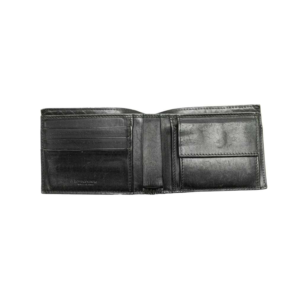 Bottega Veneta Leather Intrecciato Bifold Wallet Black Leather Good condition - Model View