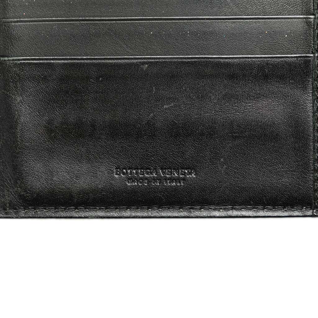 Bottega Veneta Leather Intrecciato Bifold Wallet Black Leather Good condition - Box View