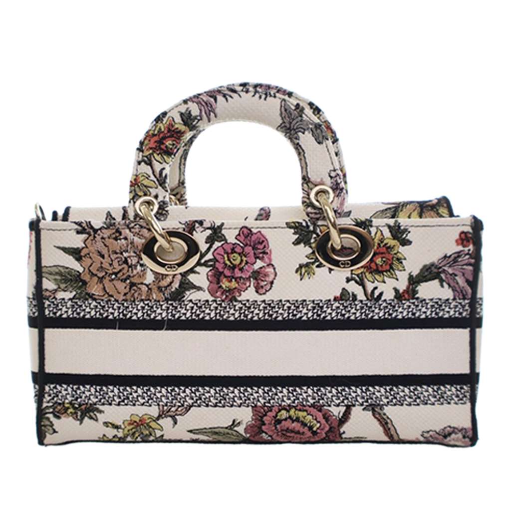 Dior Medium Embroidered Floral Canvas Lady D Joy White Canvas Good condition - Model View