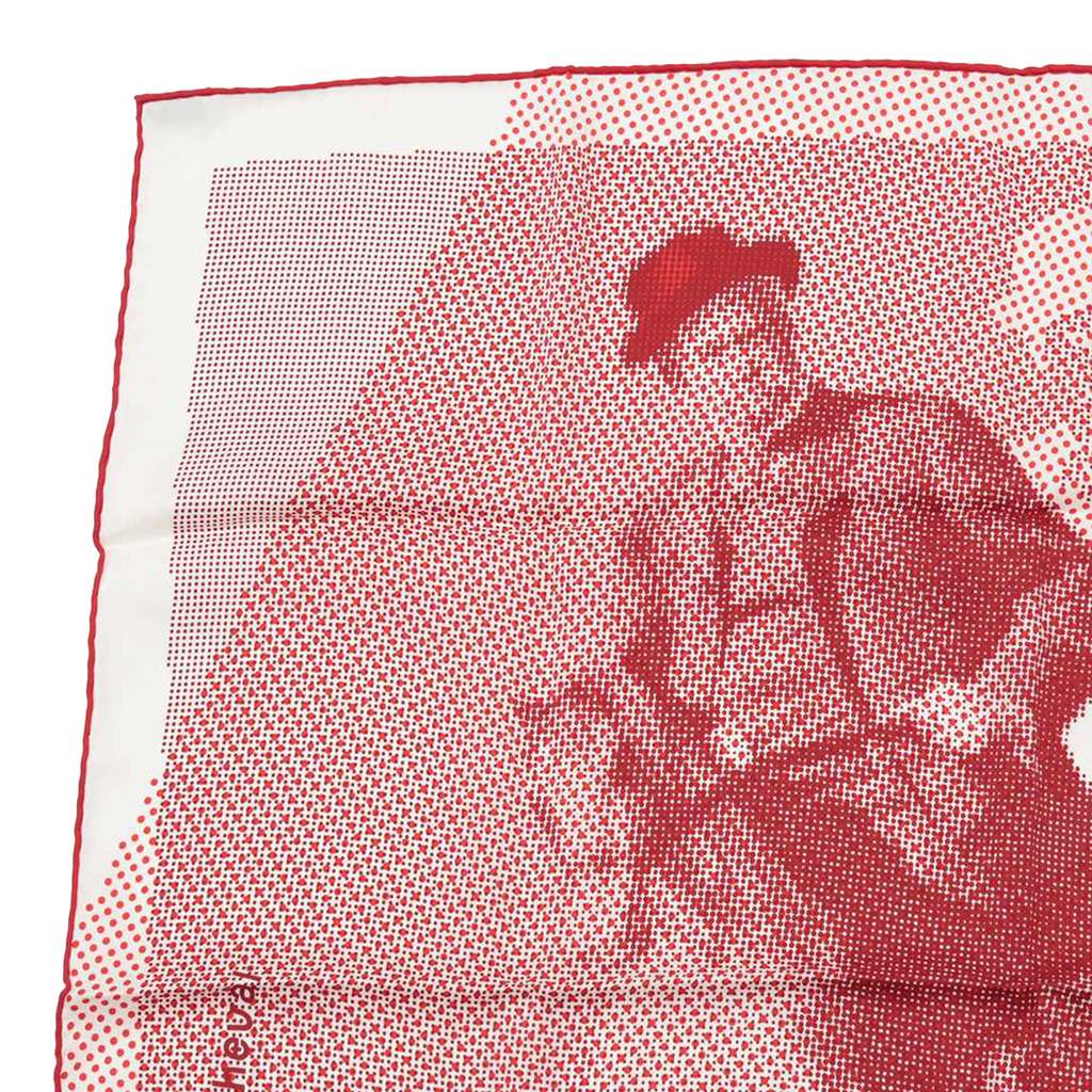 Hermès Fantaisie a Cheval Silk Scarf 70 Red Silk Good condition - Inside View