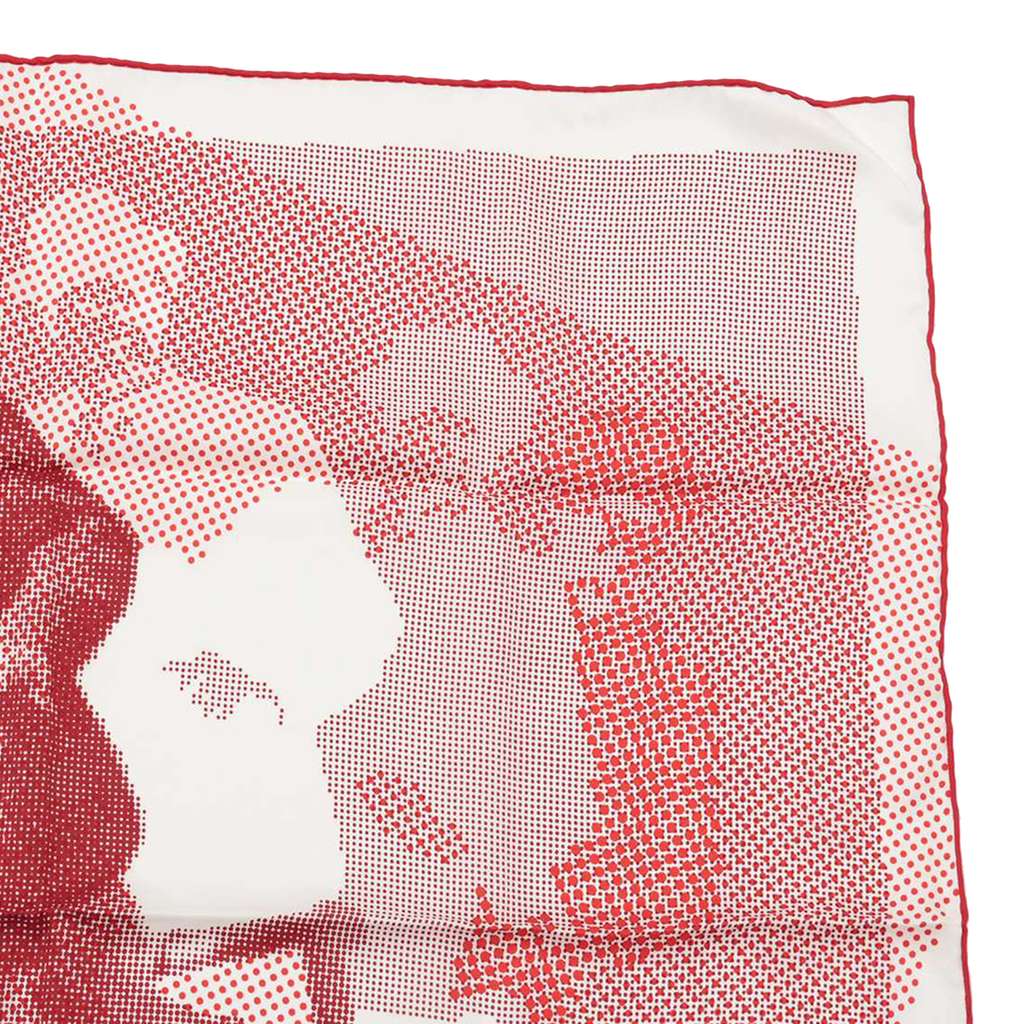 Hermès Fantaisie a Cheval Silk Scarf 70 Red Silk Good condition - Model View