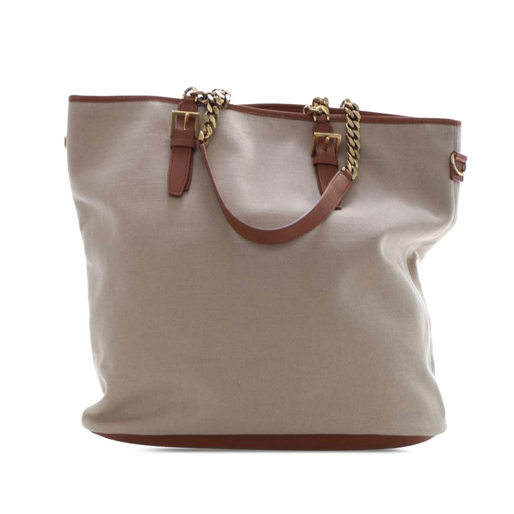 Saint Laurent Large Canvas Shopping Tote Brown Canvas Good condition - Inside View