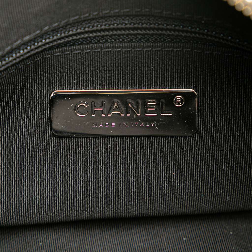 Chanel CC Quilted Lambskin Chain Camera Bag Black Leather Good condition - Box View