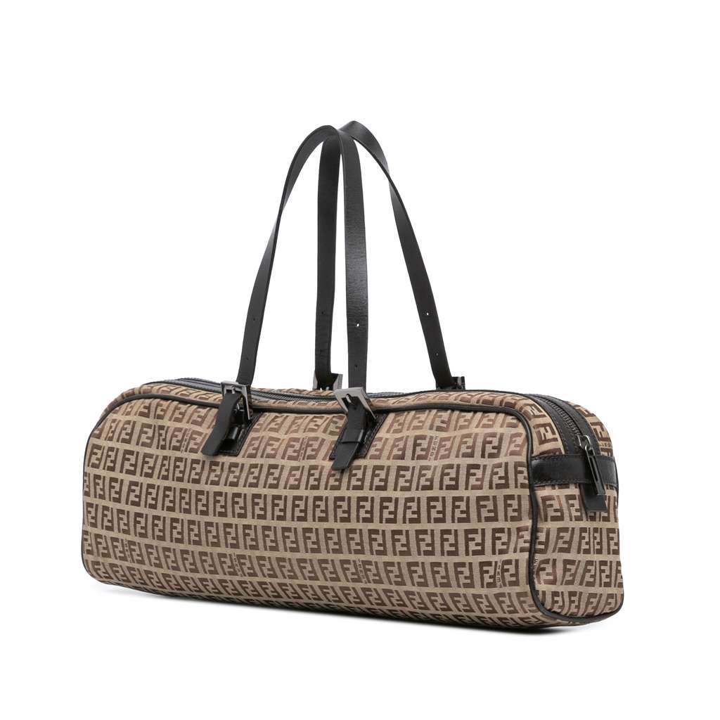 Fendi Zucchino Canvas Handbag Brown Canvas Good condition - Back View