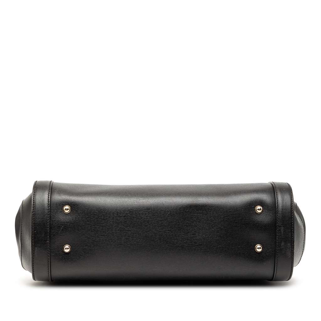 Gucci Large Leather Bamboo Bullet Tote Black Leather Good condition - Inside View