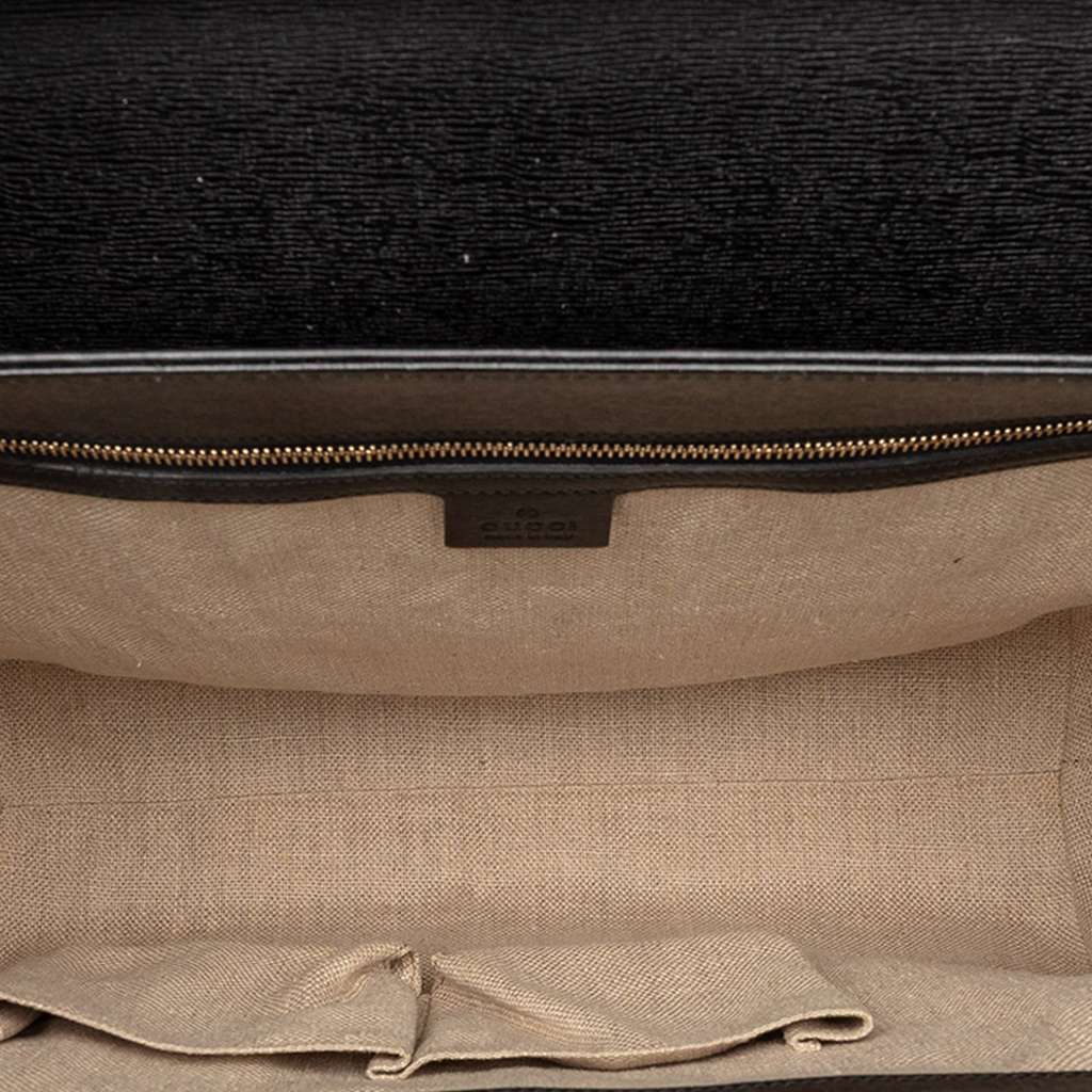 Gucci Large Leather Bamboo Bullet Tote Black Leather Good condition - Model View