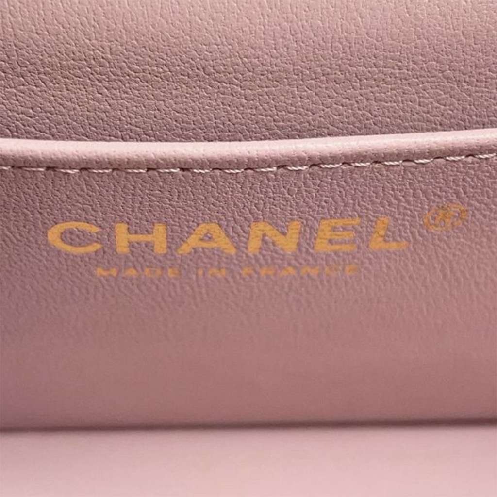 Chanel Mini Classic Rectangular Tweed Single Flap Pink Tweed Good condition - Box View