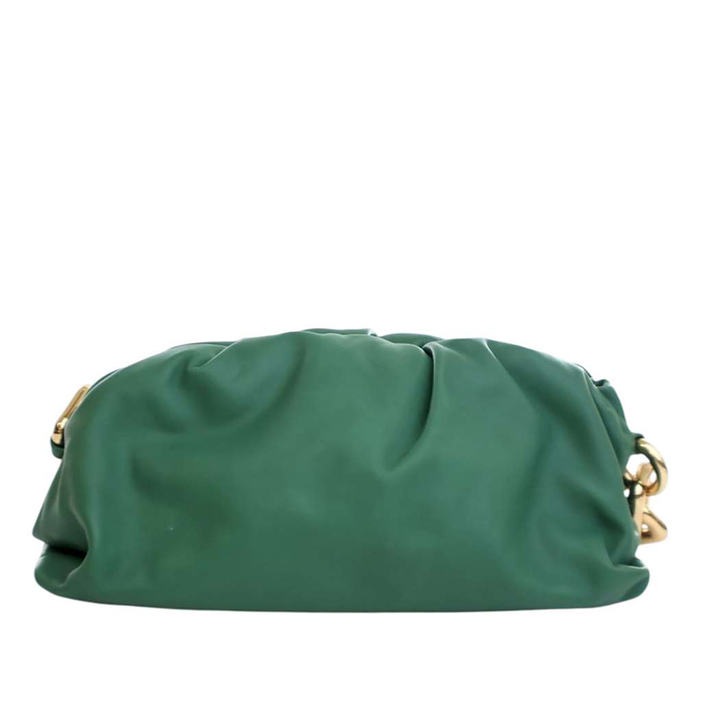 Bottega Veneta Lambskin Chain Pouch Green Leather Good condition - Model View