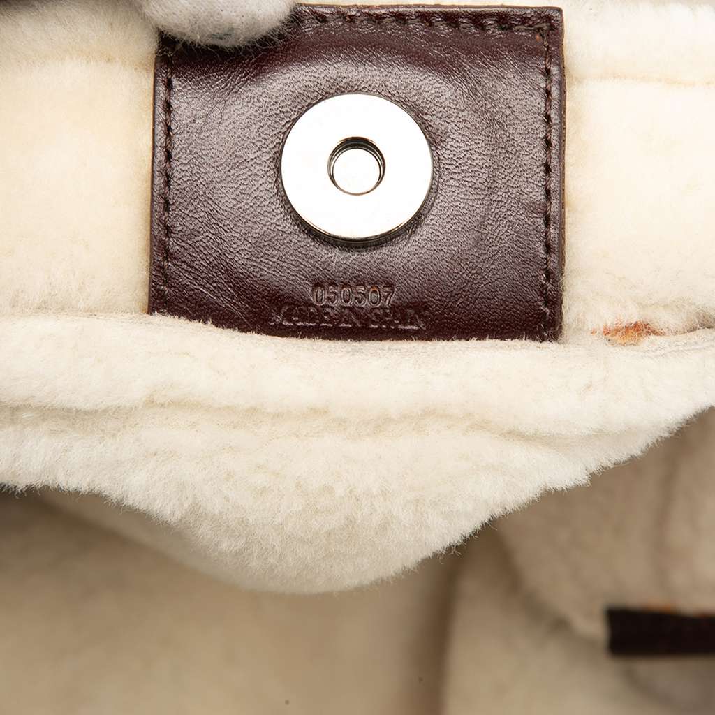 Loewe Leather Trimmed Suede Hobo Brown Leather Good condition - Box View