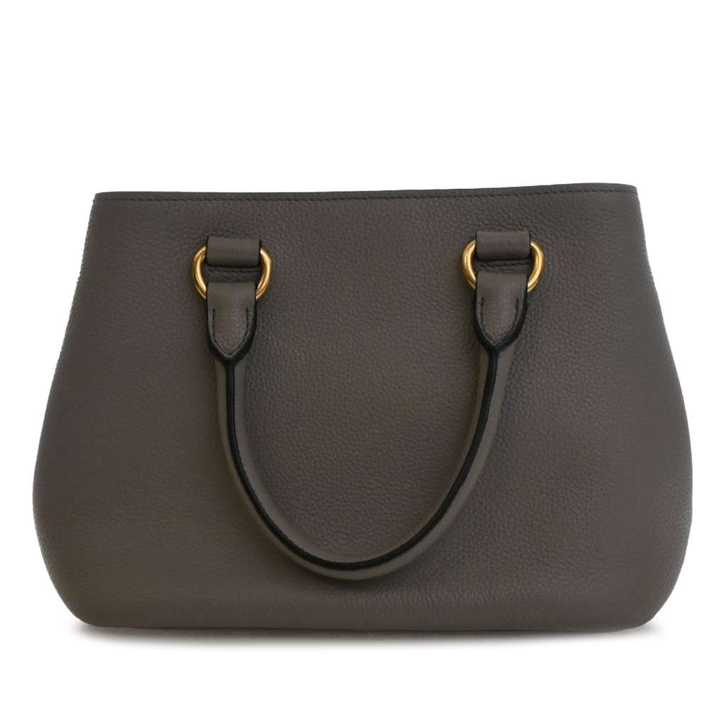 Prada Vitello Phenix Open Convertible Tote Grey Leather Good condition - Back View