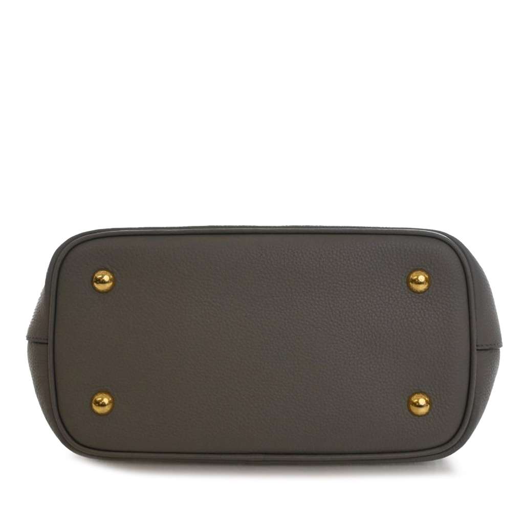 Prada Vitello Phenix Open Convertible Tote Grey Leather Good condition - Inside View