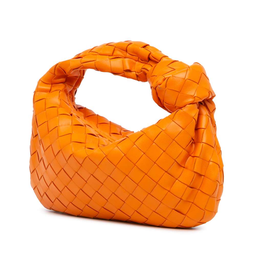 Bottega Veneta Mini Nappa Intrecciato Jodie Orange Leather Good condition - Back View