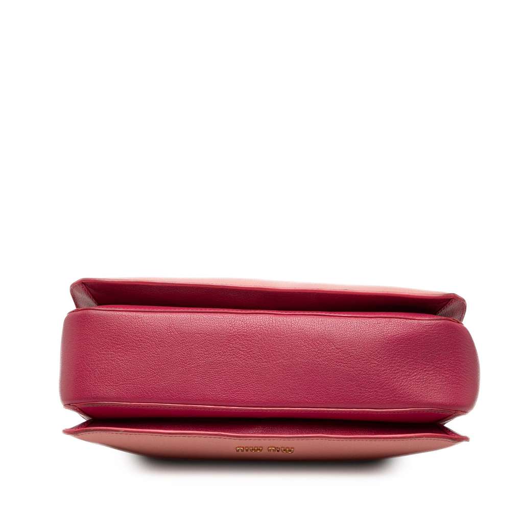 Miu Miu Bicolor Madras Leather Convertible Lock Tote Pink Leather Good condition - Inside View