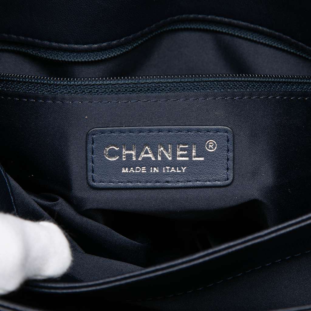 Chanel Jumbo Quilted Patent 3 Compartment Flap Blue Leather Good condition - Box View