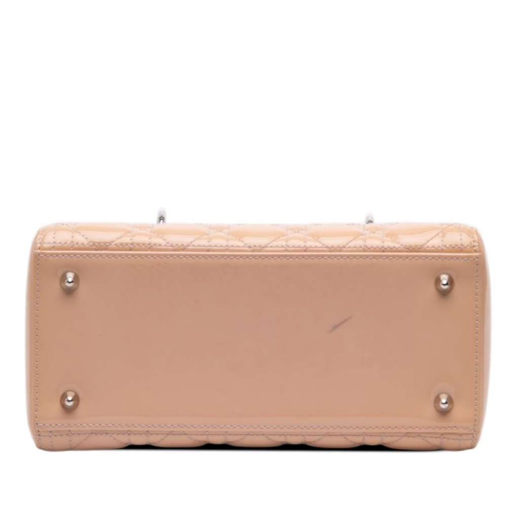 Dior Medium Patent Cannage Lady Dior Brown Leather Fair condition - Inside View