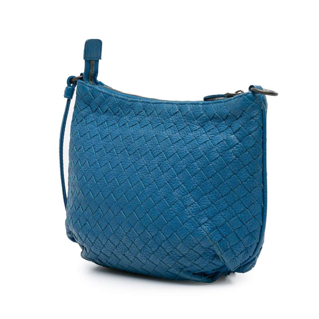 Bottega Veneta Nappa Intrecciato Crossbody Blue Leather Good condition - Back View