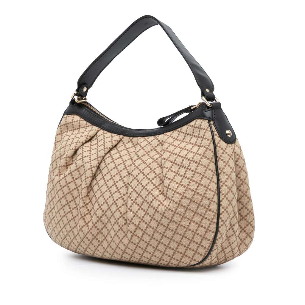 Gucci Diamante Canvas Sukey Shoulder Bag Brown Canvas Good condition - Back View