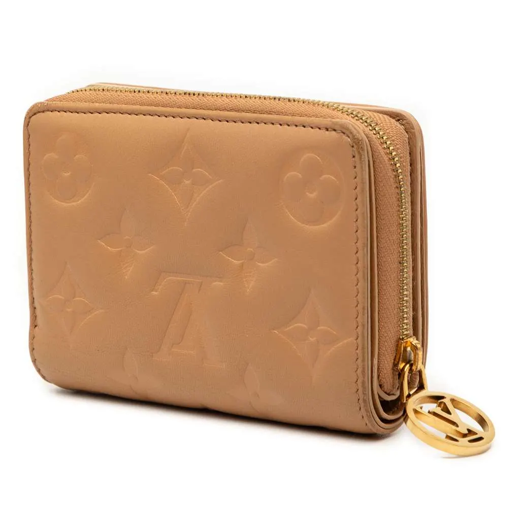 Louis Vuitton Monogram Embossed Lambskin Lou Coussin Wallet Brown Leather Very good - Back View