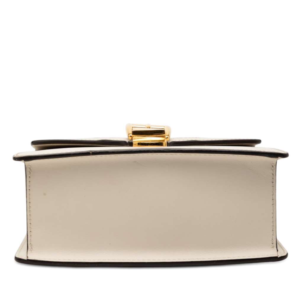 Gucci Mini Calfskin Sylvie Satchel White Leather Good condition - Inside View