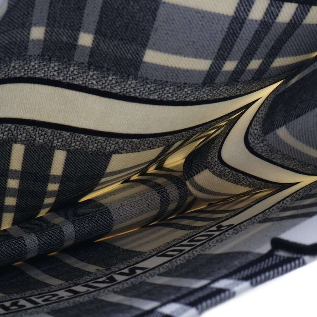 Dior Large Embroidered Canvas Check n Dior Book Tote White Canvas Good condition - Model View