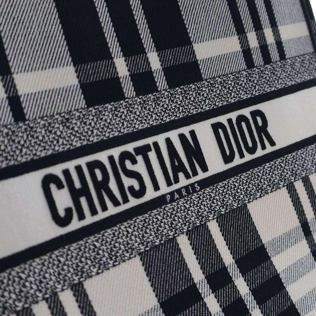 Dior Large Embroidered Canvas Check n Dior Book Tote White Canvas Good condition - Box View