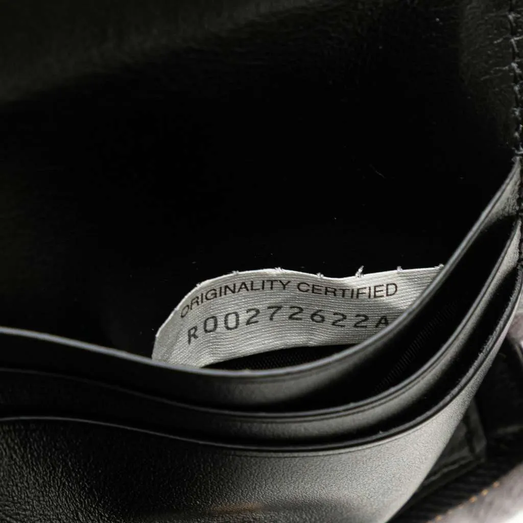 Bottega Veneta Lambskin Maxi Intreccio Cassette Bifold Zip Wallet Black Leather Very good - Box View