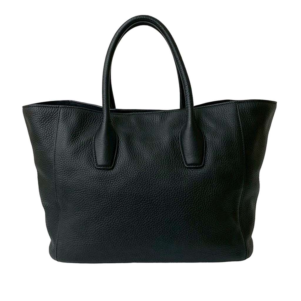 Prada Vitello Daino Open Convertible Tote Black Leather Very good condition - Back View