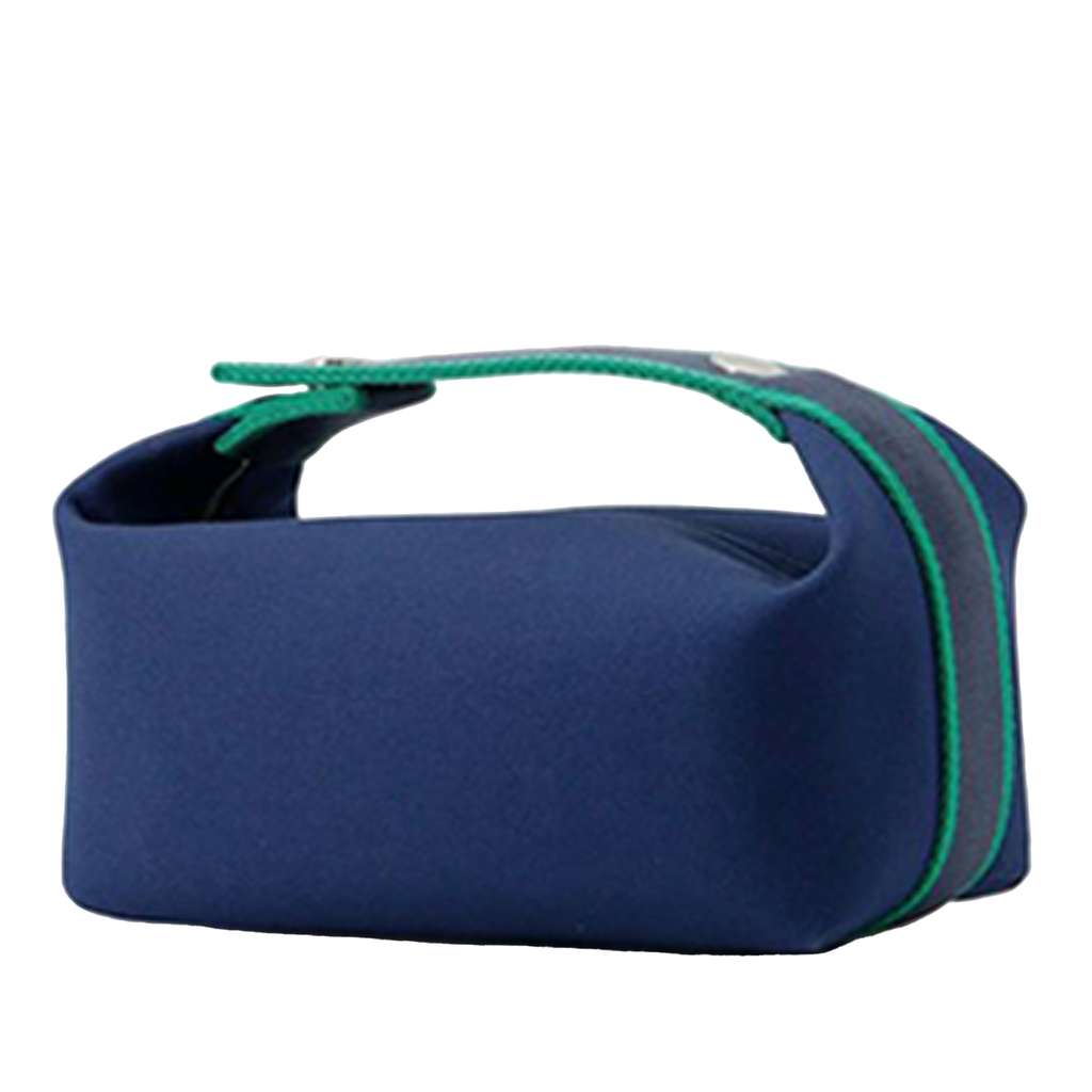 Hermès Small Toile Bride A Brac Case Blue Canvas Good condition - Back View