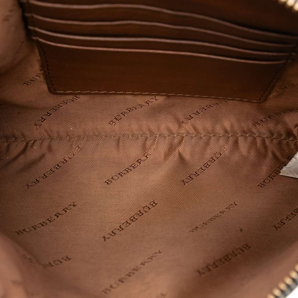 Burberry Haymarket Check Canvas Peyton Crossbody Brown Canvas Good condition - Model View