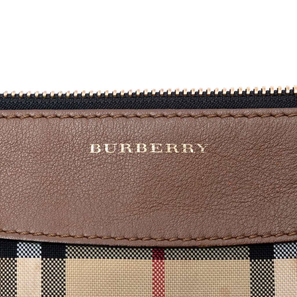 Burberry Haymarket Check Canvas Peyton Crossbody Brown Canvas Good condition - Box View