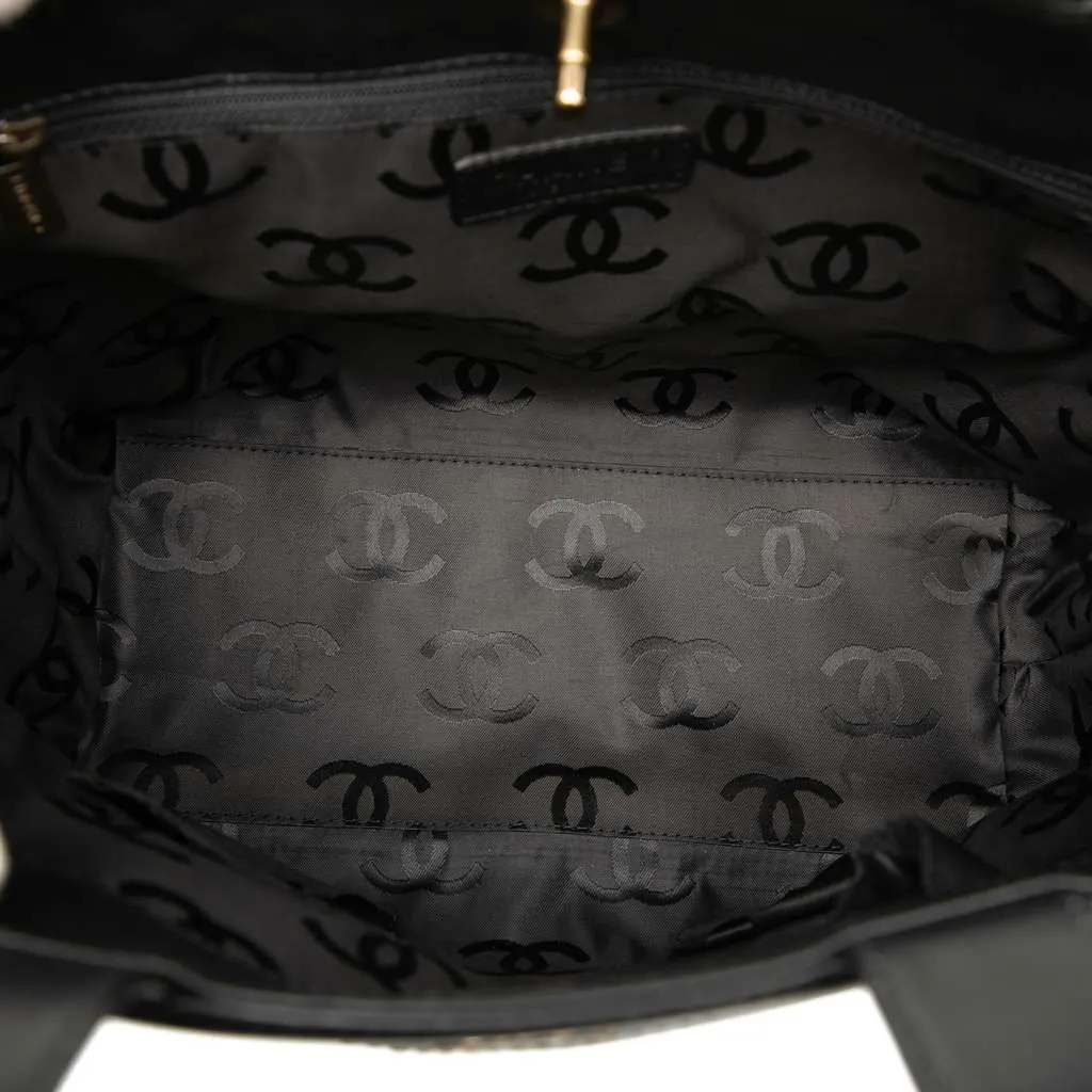 Chanel CC Lambskin Turnlock Satchel Black Leather Good - Model View