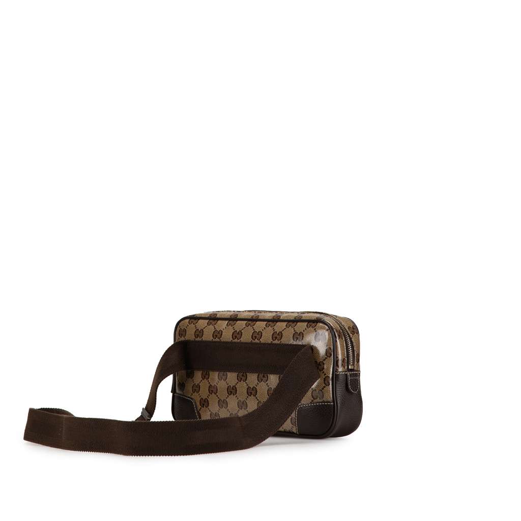 Gucci GG Crystal Belt Bag Brown Canvas Good condition - Back View