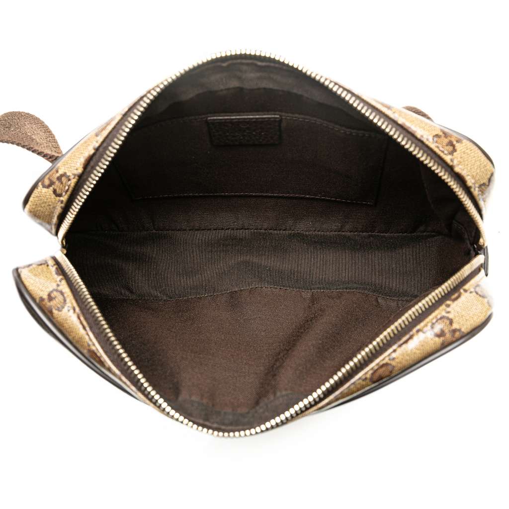Gucci GG Crystal Belt Bag Brown Canvas Good condition - Model View