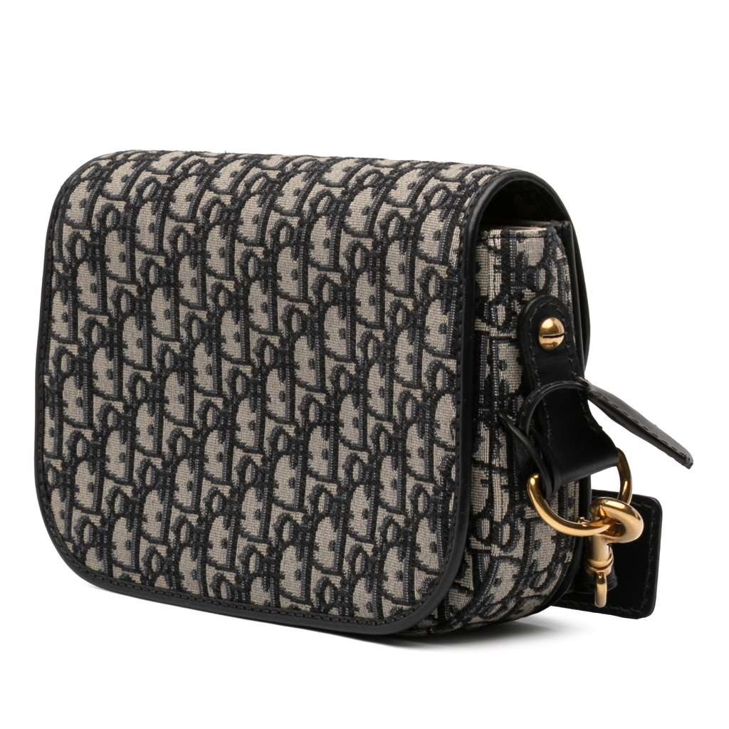 Dior Oblique Canvas Flap Crossbody Blue Canvas Good condition - Back View