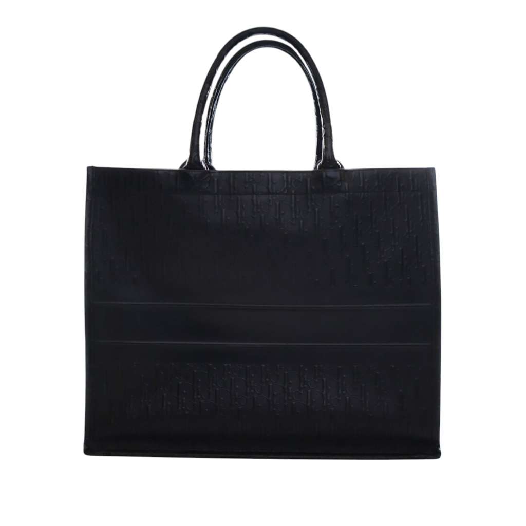 Dior Large Oblique Embossed Book Tote Black Leather Good condition - Model View