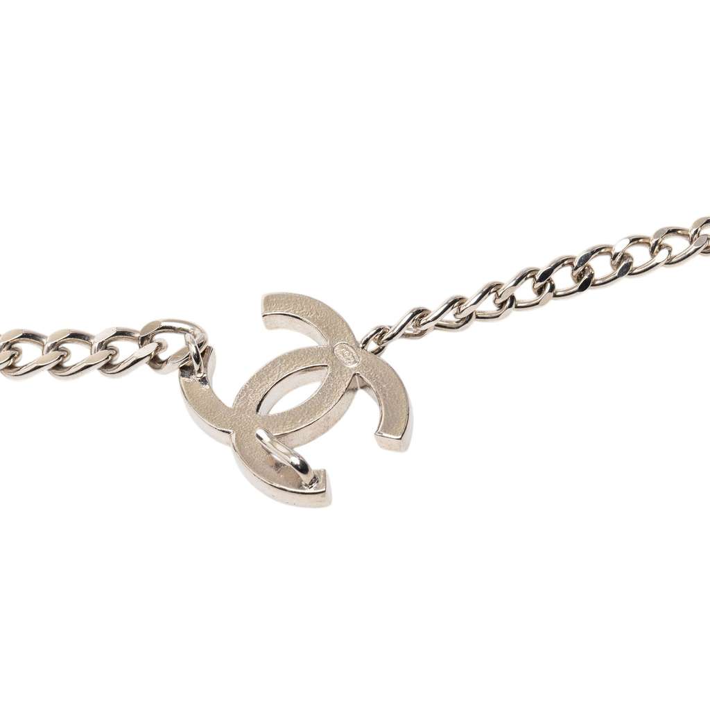 Chanel Silver Plated Lacquered CC Chain Link Belt Silver Metal Good condition - Inside View