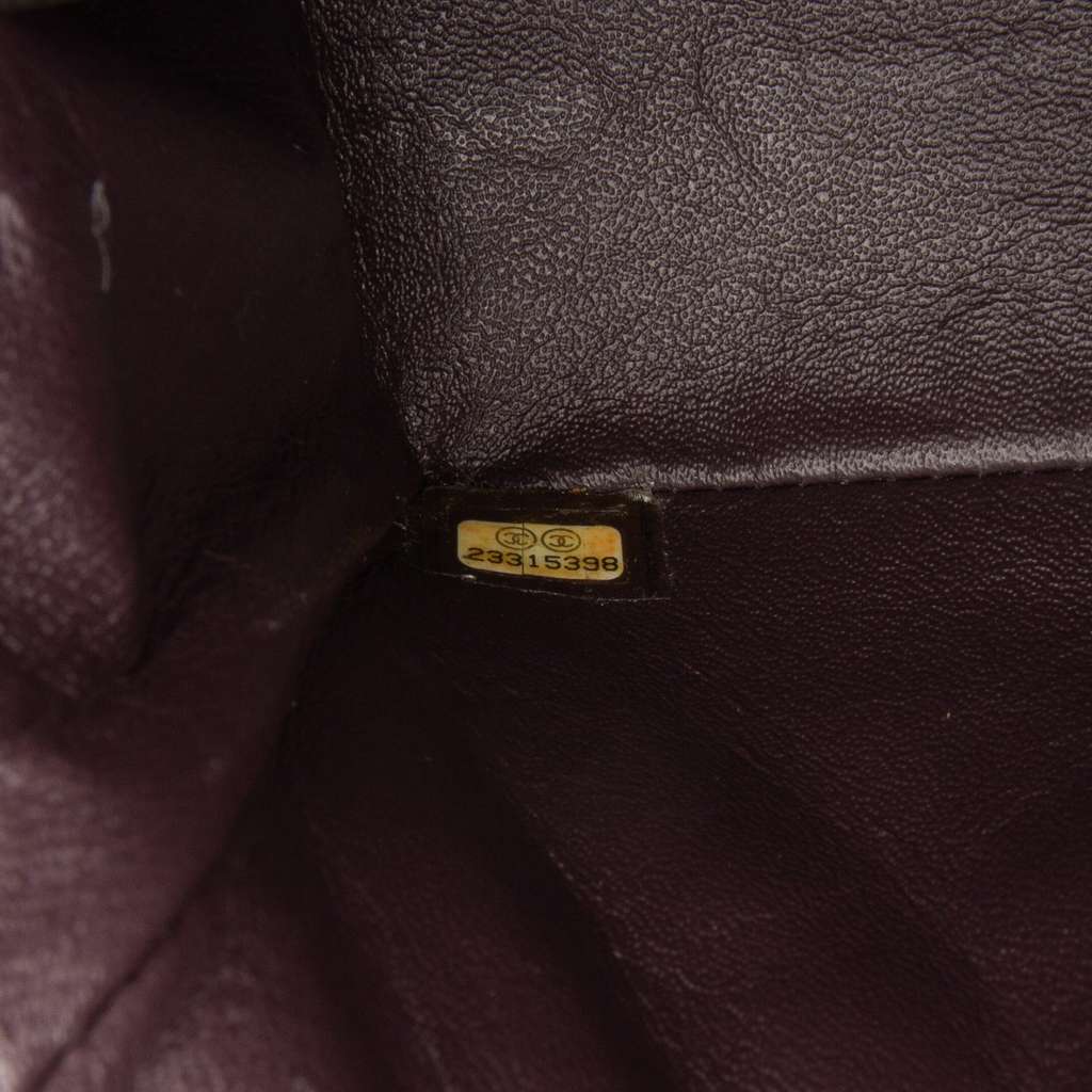 Chanel Mini Square Classic Caviar Single Flap Purple Leather Good condition - Box View