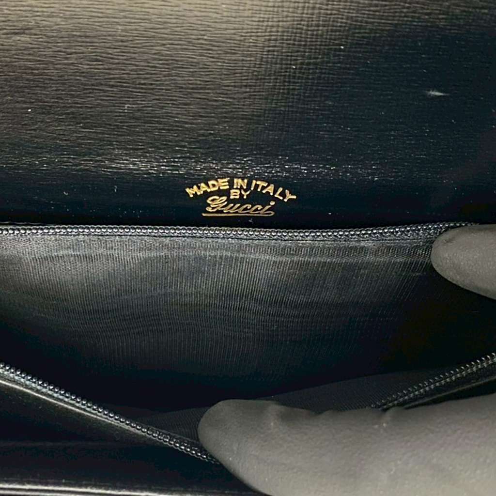 Gucci Leather Top Handle Bag Black Leather Good condition - Box View