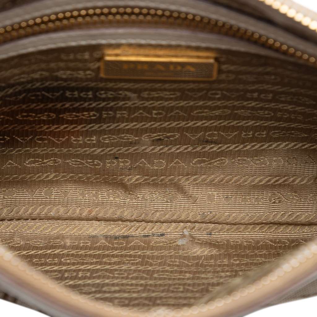 Prada Canvas Canapa Logo Bow Crossbody Brown Canvas Good condition - Model View